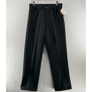 Texas Jeans Dress Pants Mens Sz 34 Flat Front Straight Leg Twill Dacron Black